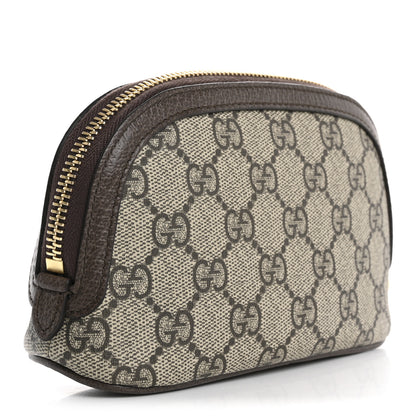 Gucci GG Supreme Monogram Textured Calfskin Web Medium Ophidia Cosmetic Case Beige Ebony New Acero 3 of 7