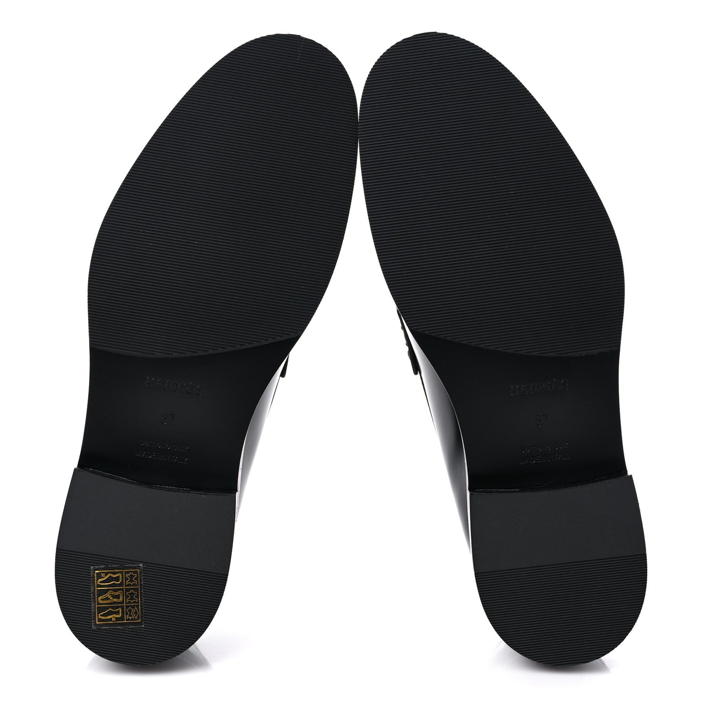 Calfskin Womens Hour Loafers 37 Black