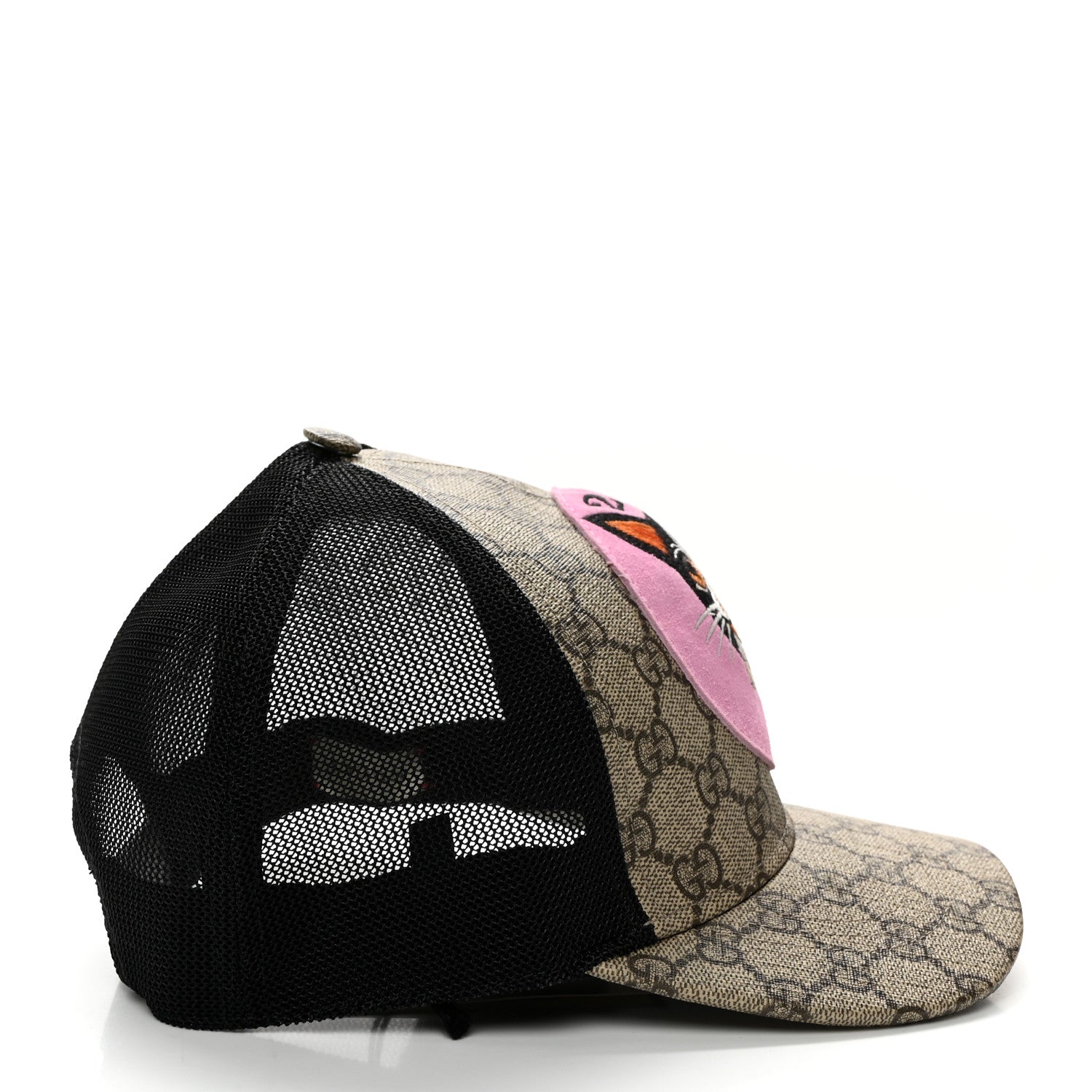 Gucci GG Supreme Monogram Mystic Cat Print Baseball Hat M Beige 5 of 9