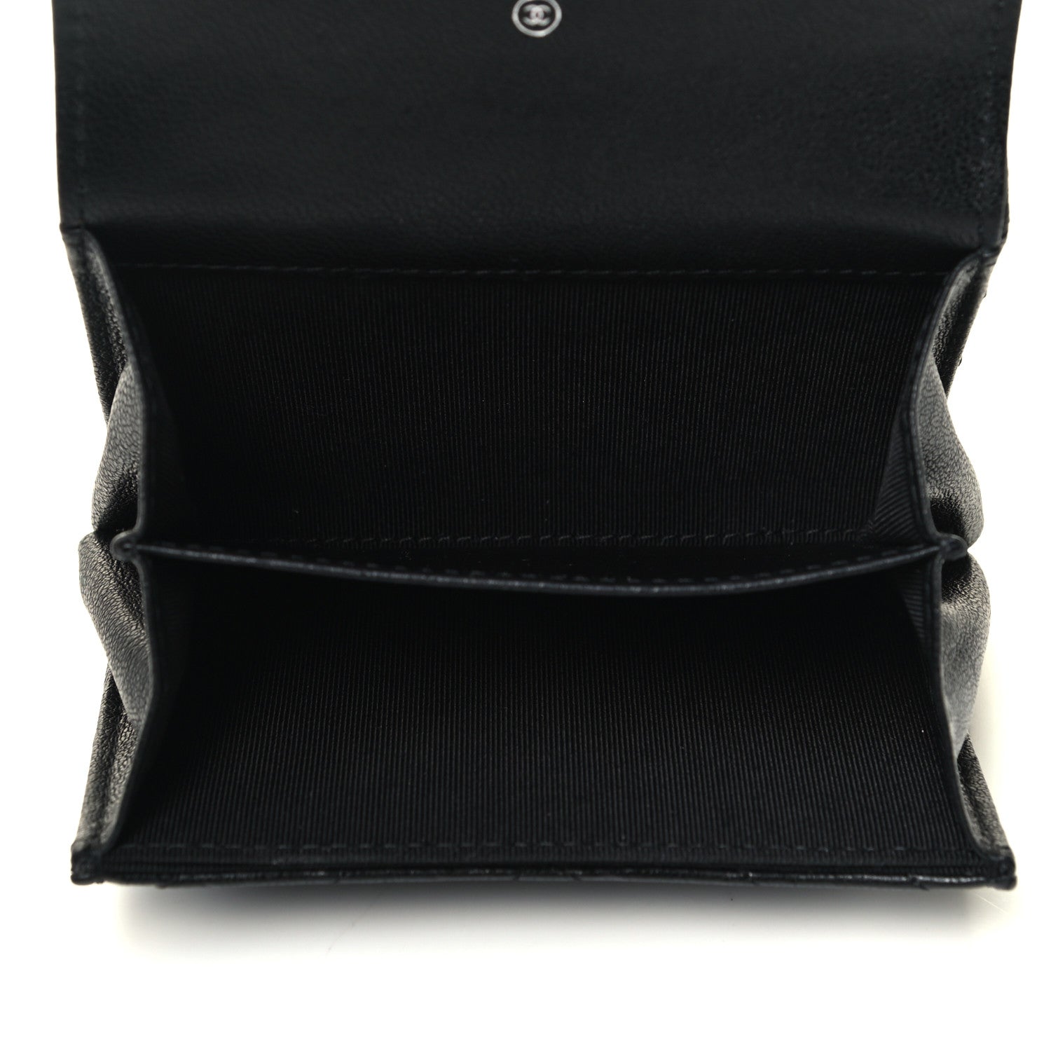 Chanel Sheepskin Chevron Quilted Reissue Card Holder Wallet So Black 4 of 4