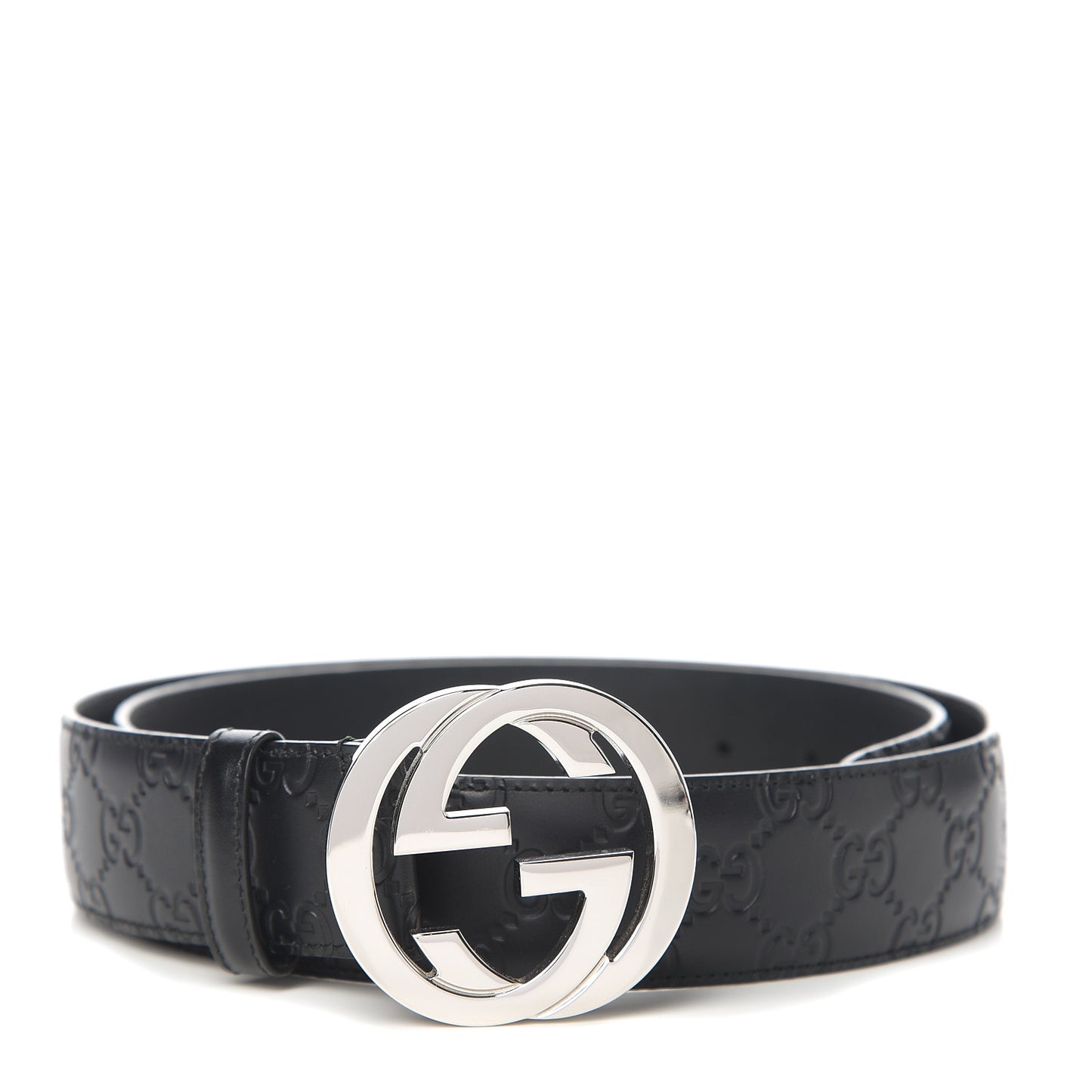 Guccissima Signature Interlocking G 40mm Belt 100 40 Black