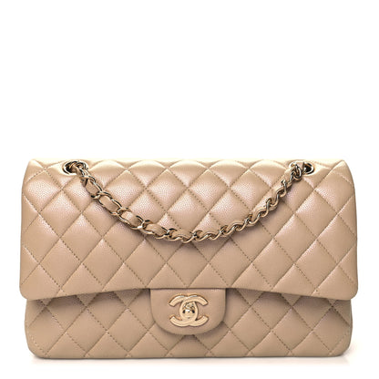 Chanel Iridescent Caviar Quilted Medium Double Flap Dark Beige 1 of 11