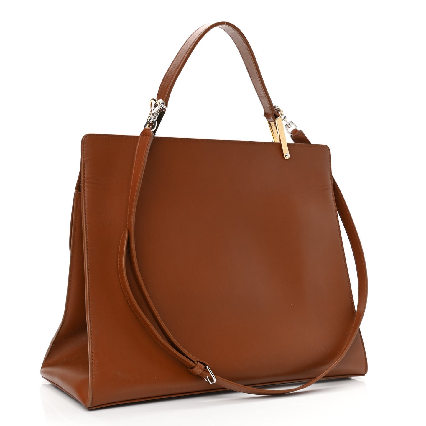 Veau Le Dix M Cartable Shoulder Bag Brown