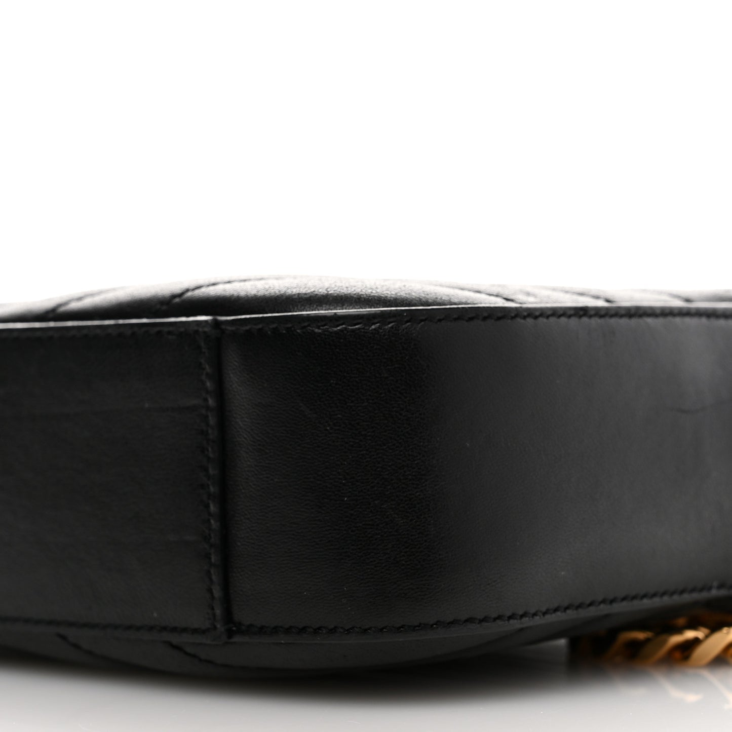Lambskin Matelasse Chevron Classic Monogram Shoulder Bag Black