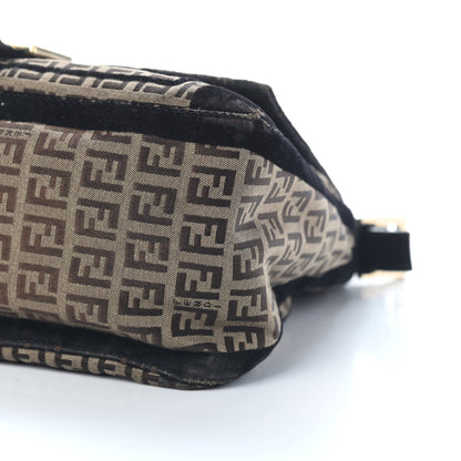 Fendi Zucchino Velvet Vitello Mama Baguette Mogano Panna Black 8 of 14