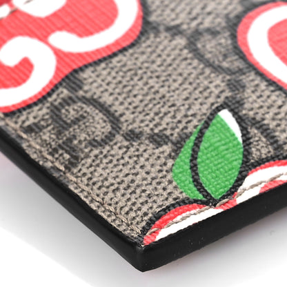 Gucci GG Supreme Monogram Apple Key Coin Case Card Holder Beige Multicolor Lobster Red 7 of 9