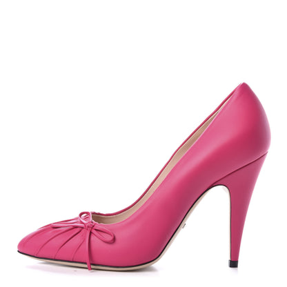 Gucci Nappa Bow High Heel Pumps 38.5 Bright Fuxia 1 of 10