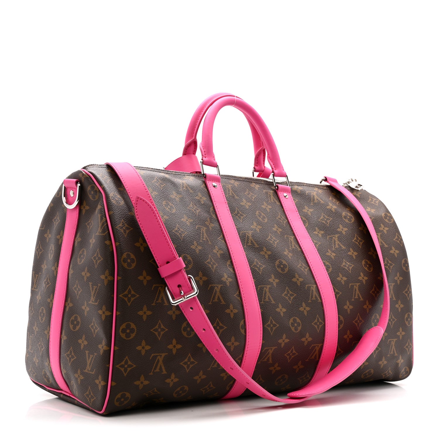Louis Vuitton Monogram Macassar Keepall Bandouliere 50 Fuchsia 2 of 11