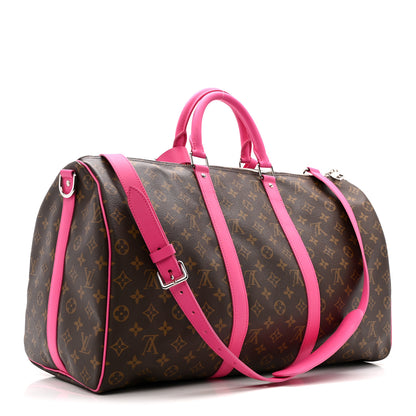 Louis Vuitton Monogram Macassar Keepall Bandouliere 50 Fuchsia 2 of 11