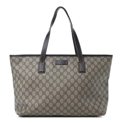 Gucci GG Supreme Monogram Medium Zippered Shopping Tote Dark Brown 1 of 11