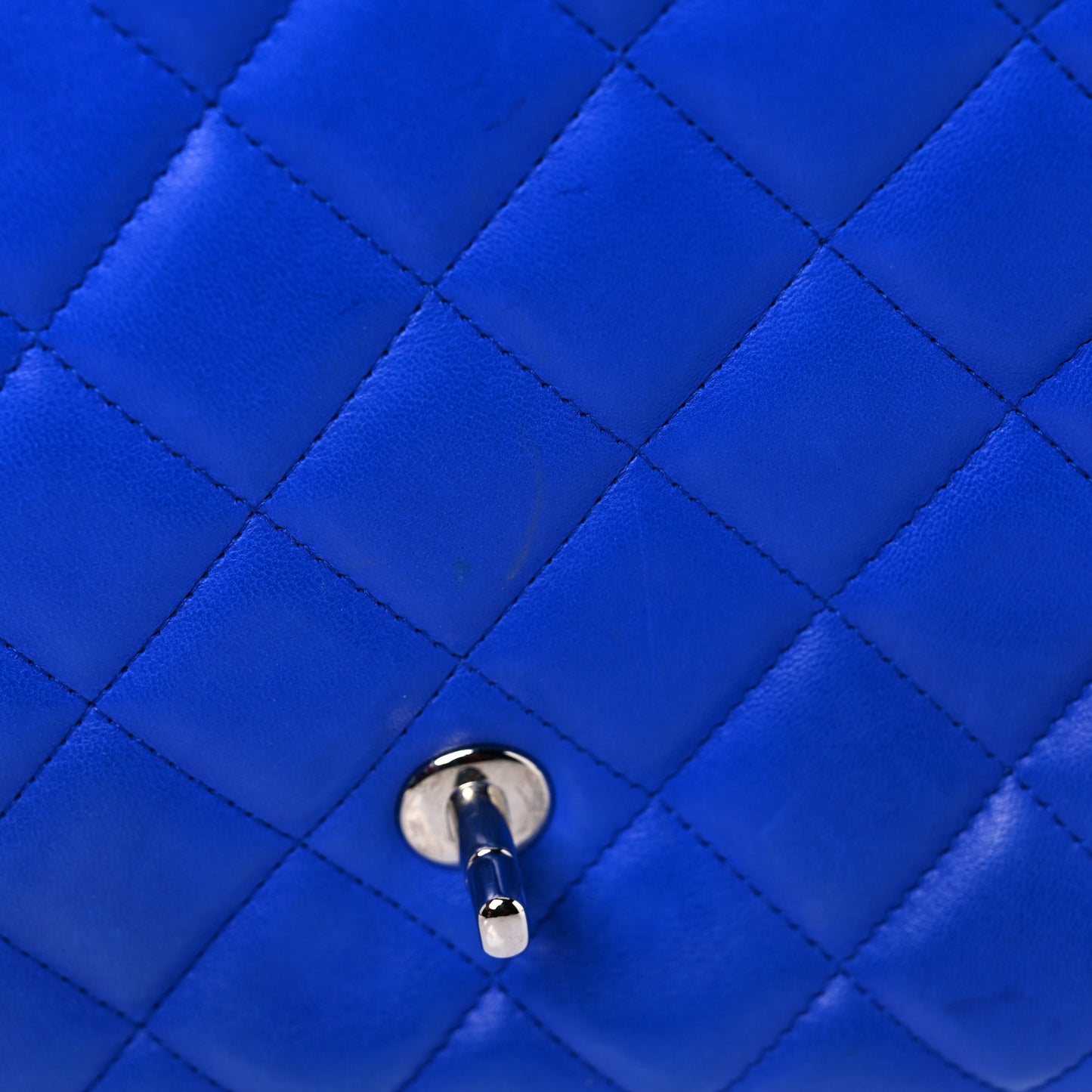 Lambskin Quilted Maxi Single Flap Blue