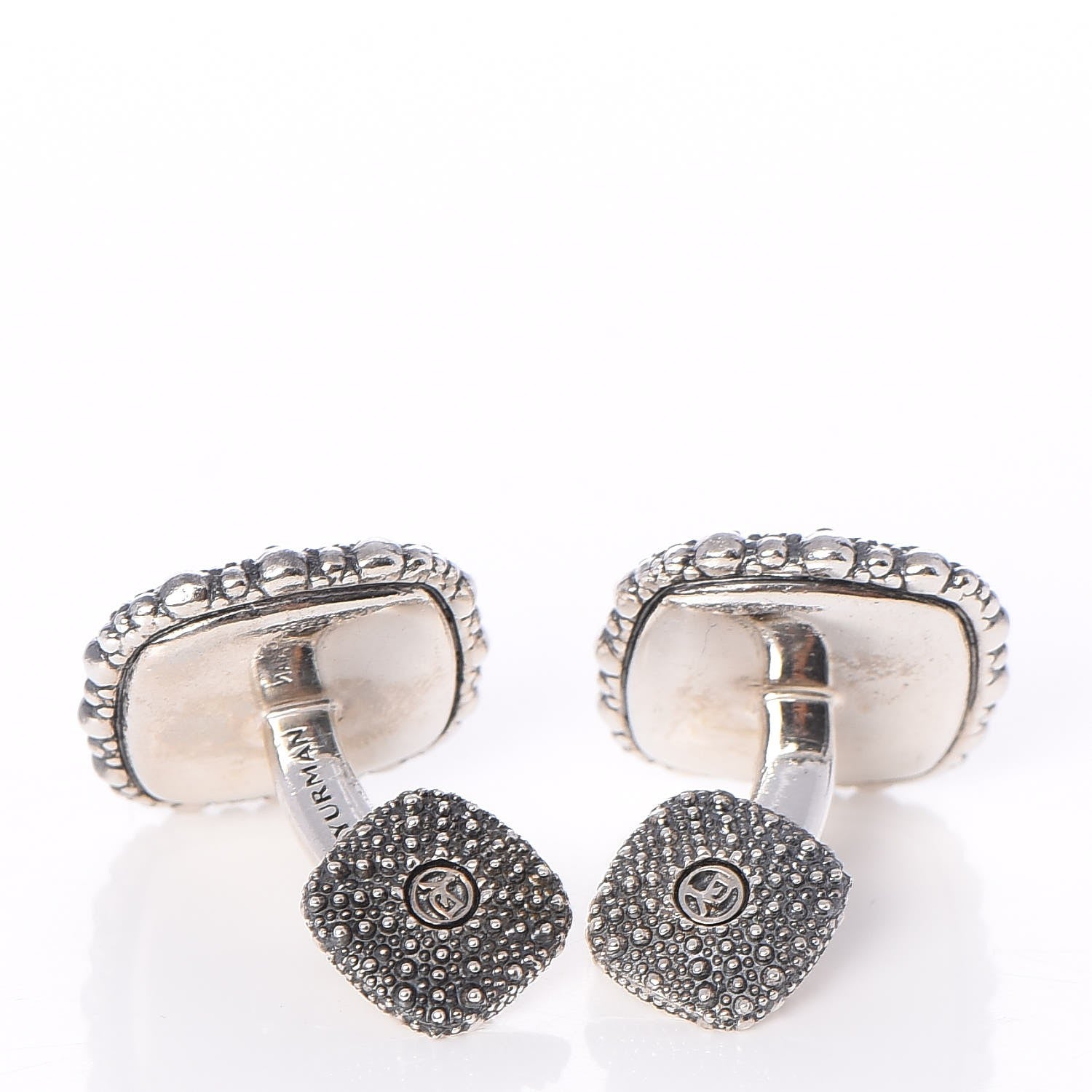 David Yurman Sterling Silver Black Diamond Sea Urchin Cufflinks 5 of 6