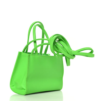 Telfar Vegan Leather Small Shopping Bag Highlighter Green 3 of 8