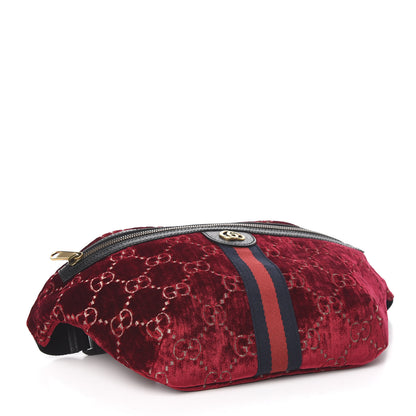 Gucci GG Monogram Velvet Belt Bag Red Cipria 4 of 10