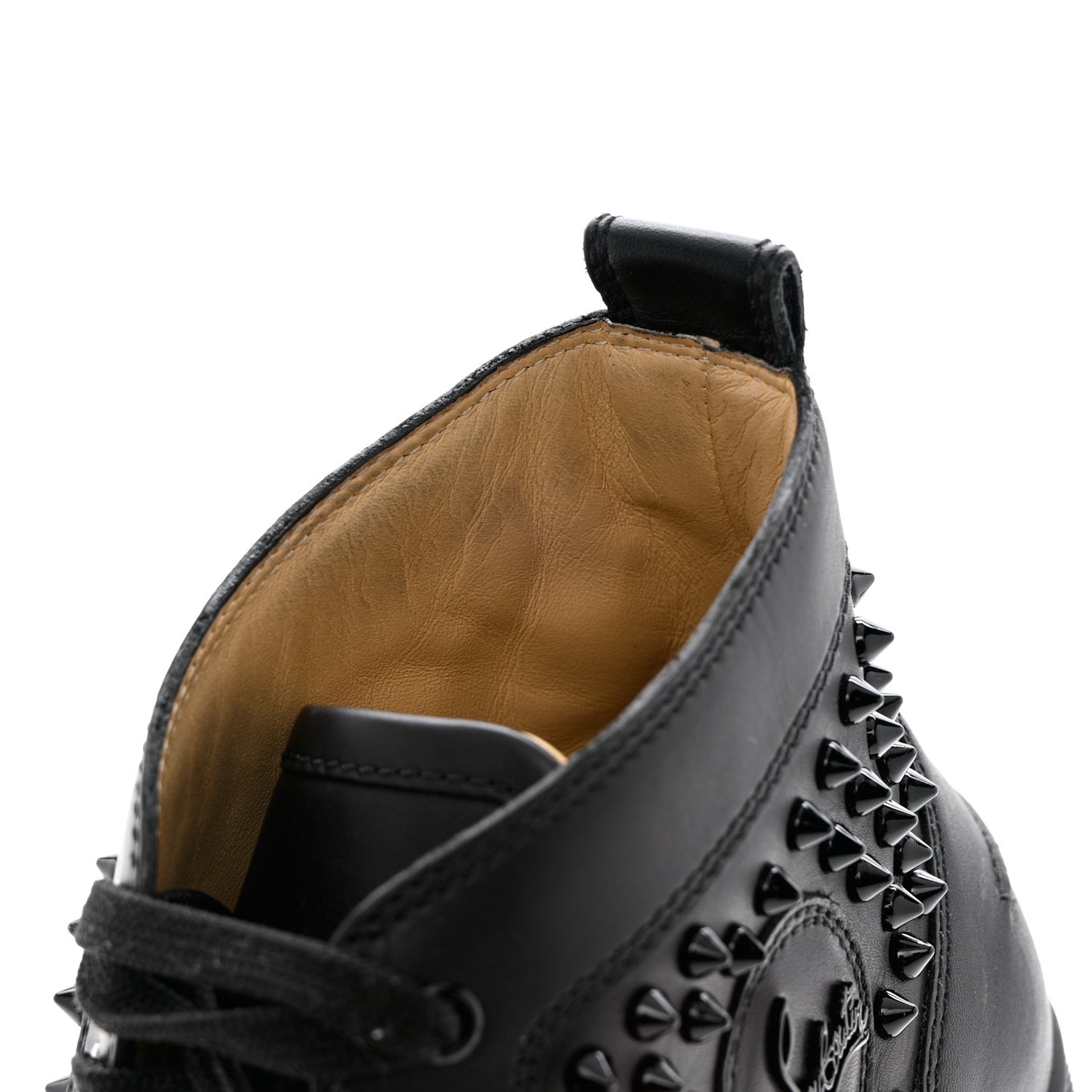 Calfskin Mens Louis Spikes Flat Sneakers 44.5 Black