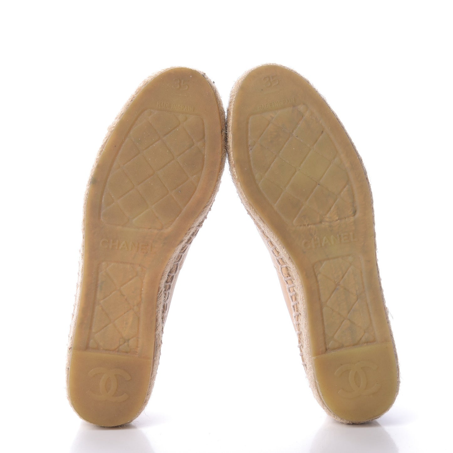 Lambskin CC Espadrilles 35 Beige Black