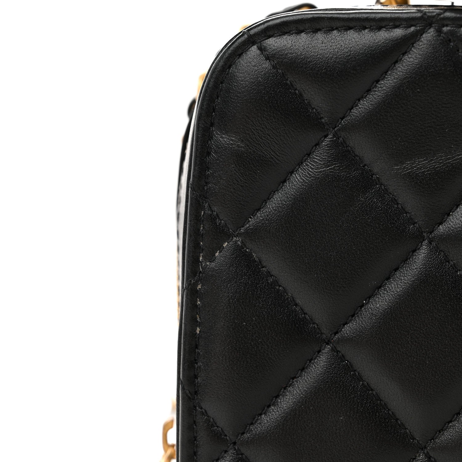 Chanel Lambskin Quilted Top Handle Small Vanity Case Black 12 of 12