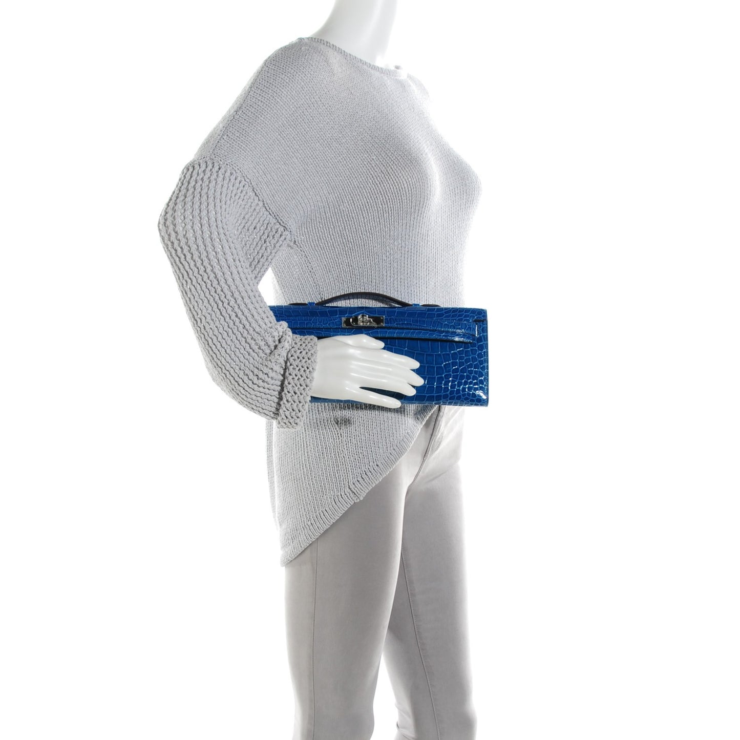 Shiny Niloticus Crocodile Kelly Cut Pochette Mykonos