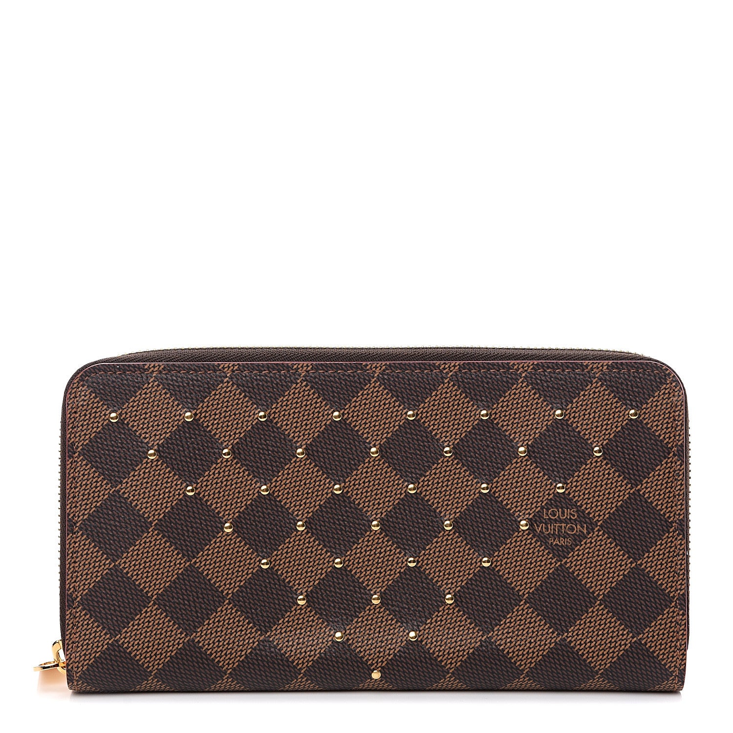 Louis Vuitton Damier Ebene Studded Zippy Wallet Cherry 1 of 8