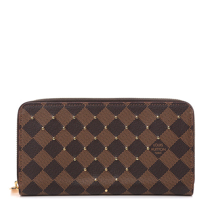 Louis Vuitton Damier Ebene Studded Zippy Wallet Cherry 1 of 8