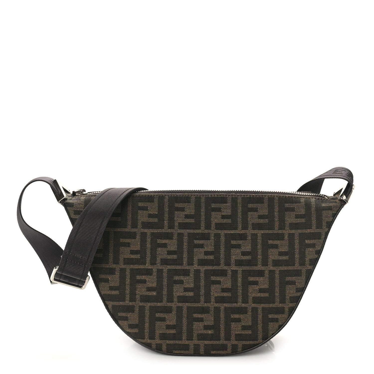 Fendi Fabric Jacquard FF Melon Bag Tobacco Black 1 of 11