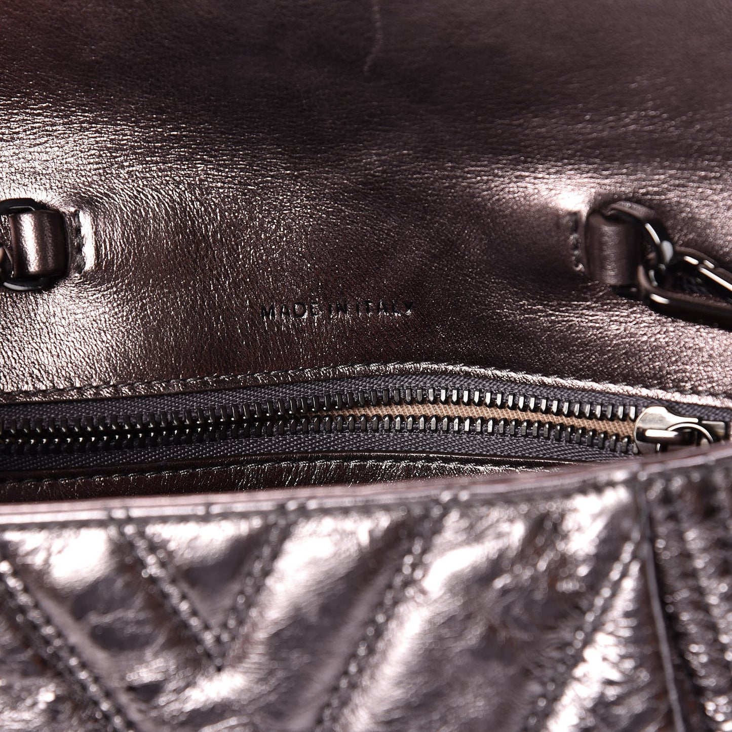 Metallic Calfskin Small Patricia Belt Bag Berlin Silver