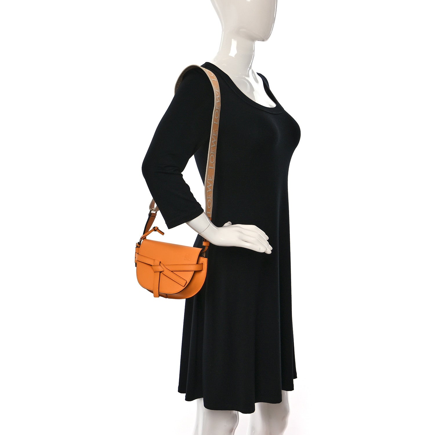 Loewe Calfskin Jacquard Mini Gate Dual Bag Mandarin 2 of 9