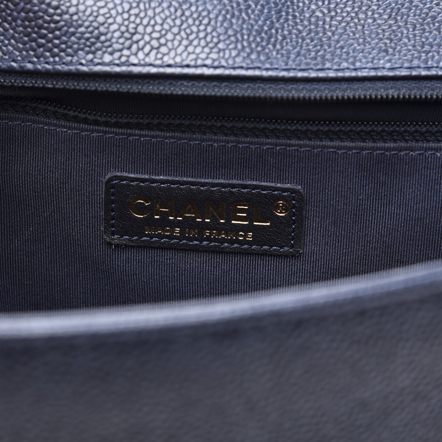 Caviar Quilted Large Boy Flap Blue