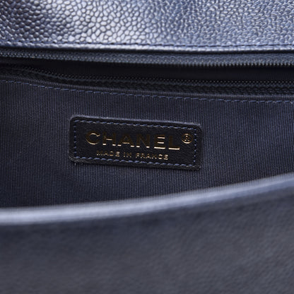 Chanel Caviar Quilted Large Boy Flap Blue 8 of 12