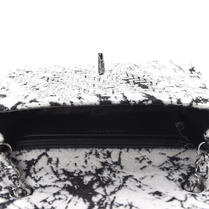 Chanel Tweed Patent Woven Mini Rectangular Flap Ecru Black 5 of 10