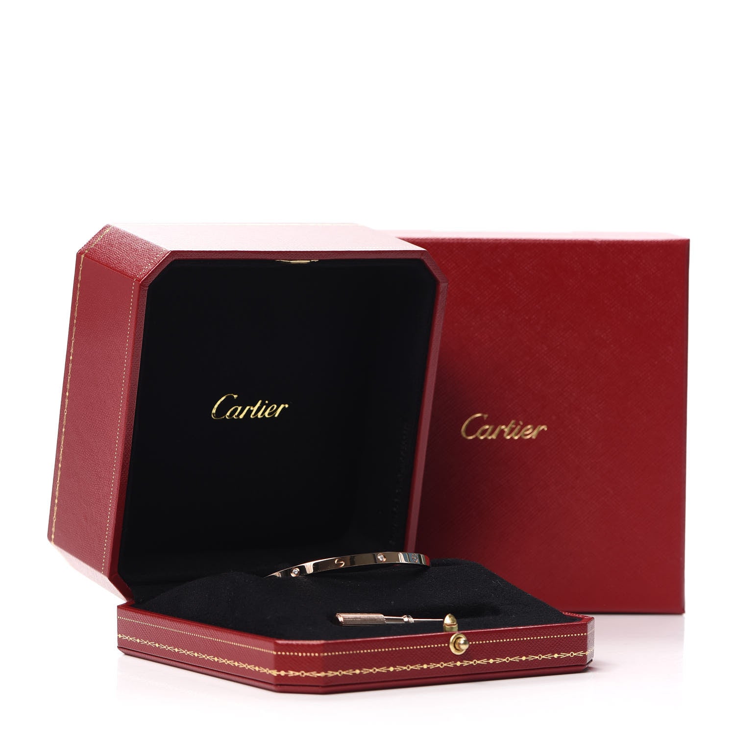 Cartier 18K Pink Gold 6 Diamond Small LOVE Bracelet 17 7 of 7