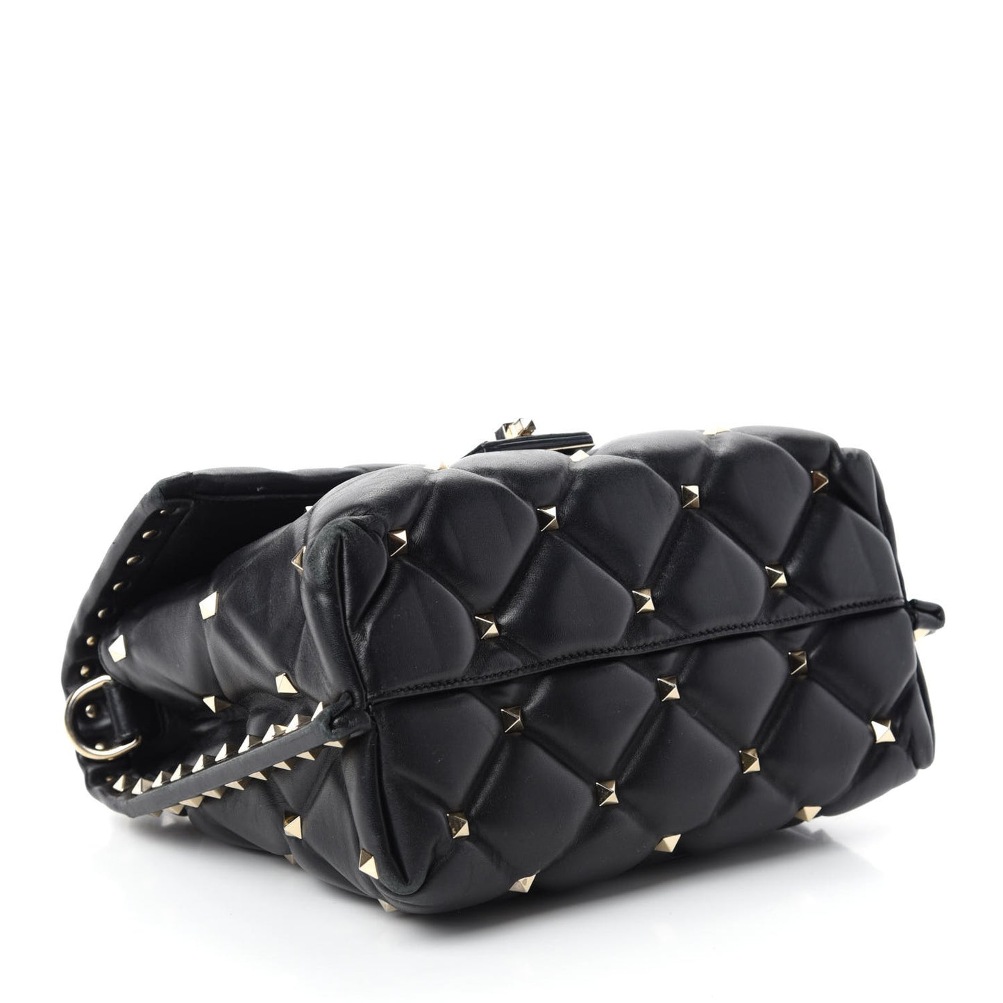 Lambskin VLTN Print Candystud Top Handle Bag Black