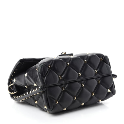 Valentino Garavani Lambskin VLTN Print Candystud Top Handle Bag Black 4 of 15