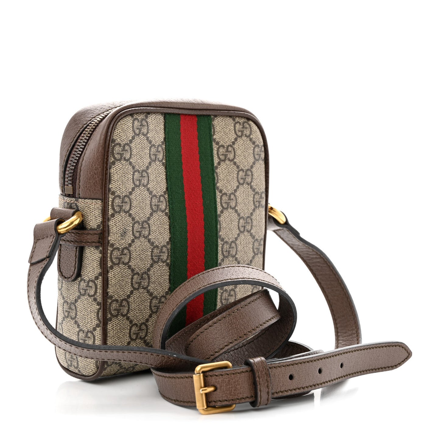 GG Supreme Monogram Web Mini Ophidia Messenger Brown