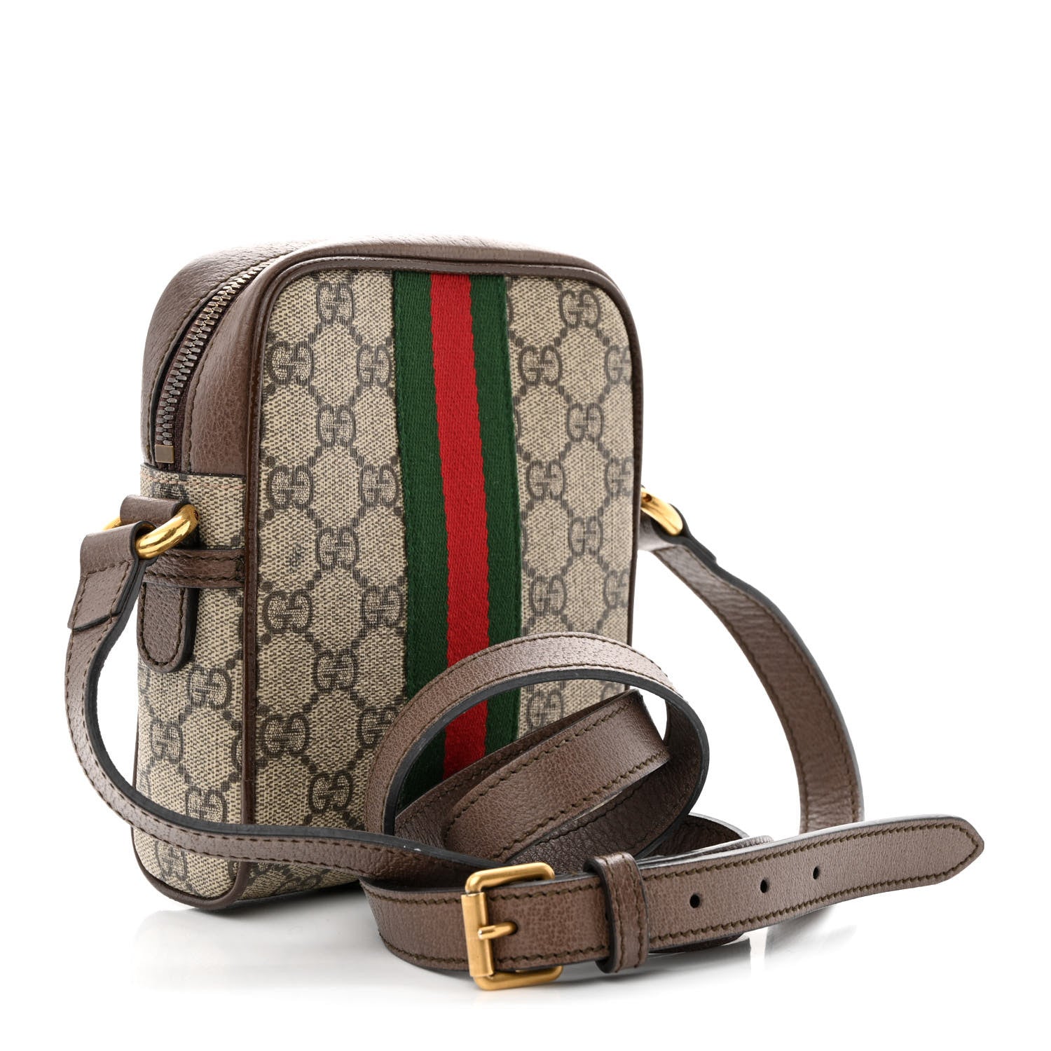 Gucci GG Supreme Monogram Web Mini Ophidia Messenger Brown 3 of 10