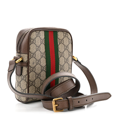 Gucci GG Supreme Monogram Web Mini Ophidia Messenger Brown 3 of 10