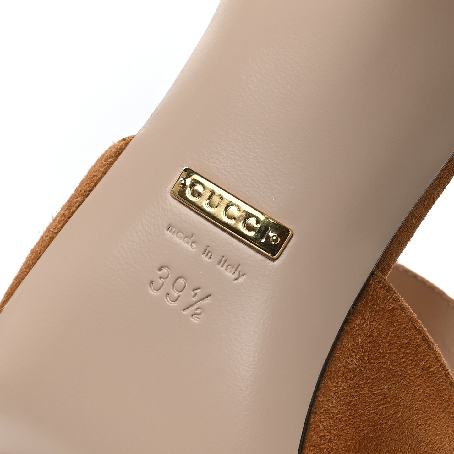 Suede Blondie 85mm Slingback Sandals 39.5 Cognac