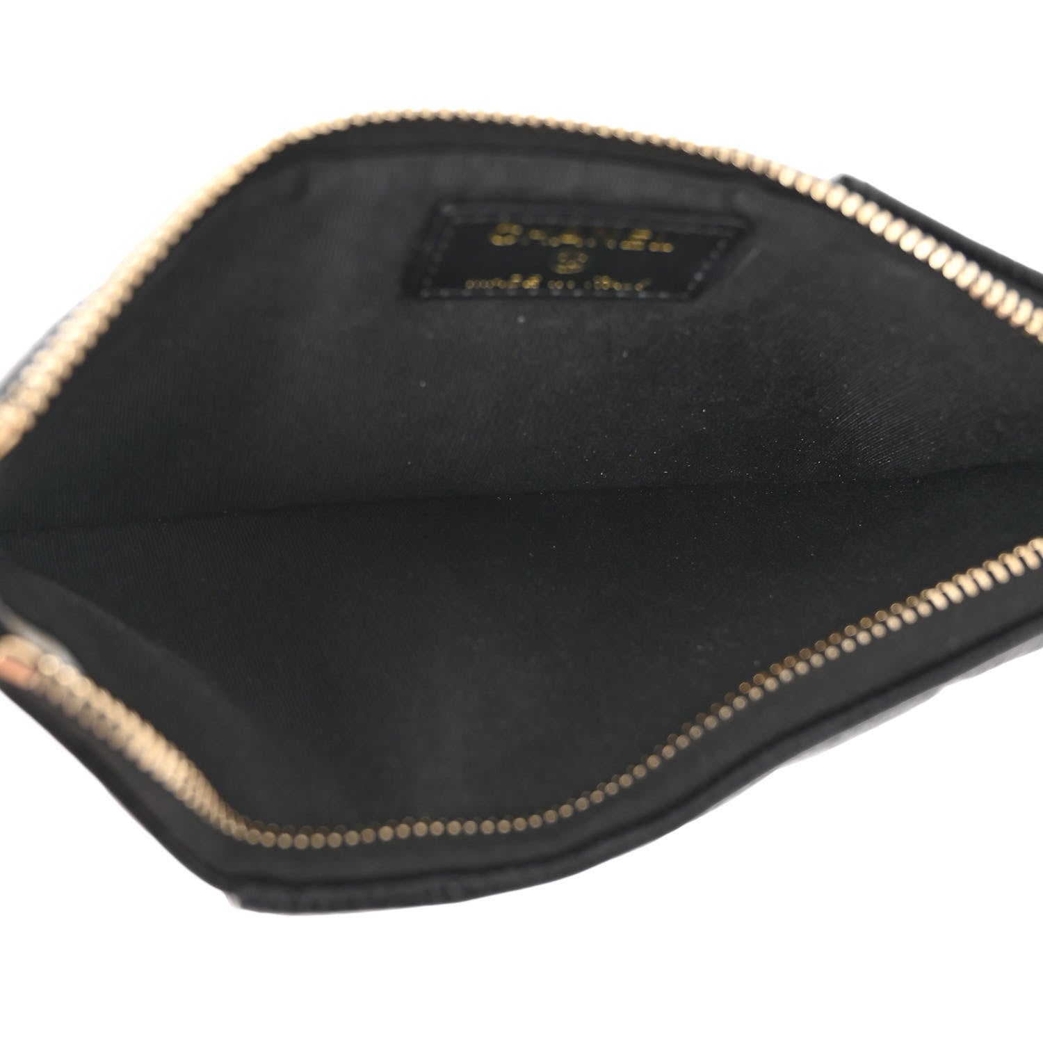Chanel Caviar Camellia Embossed Classic Flat Wallet Pouch Black 5 of 8