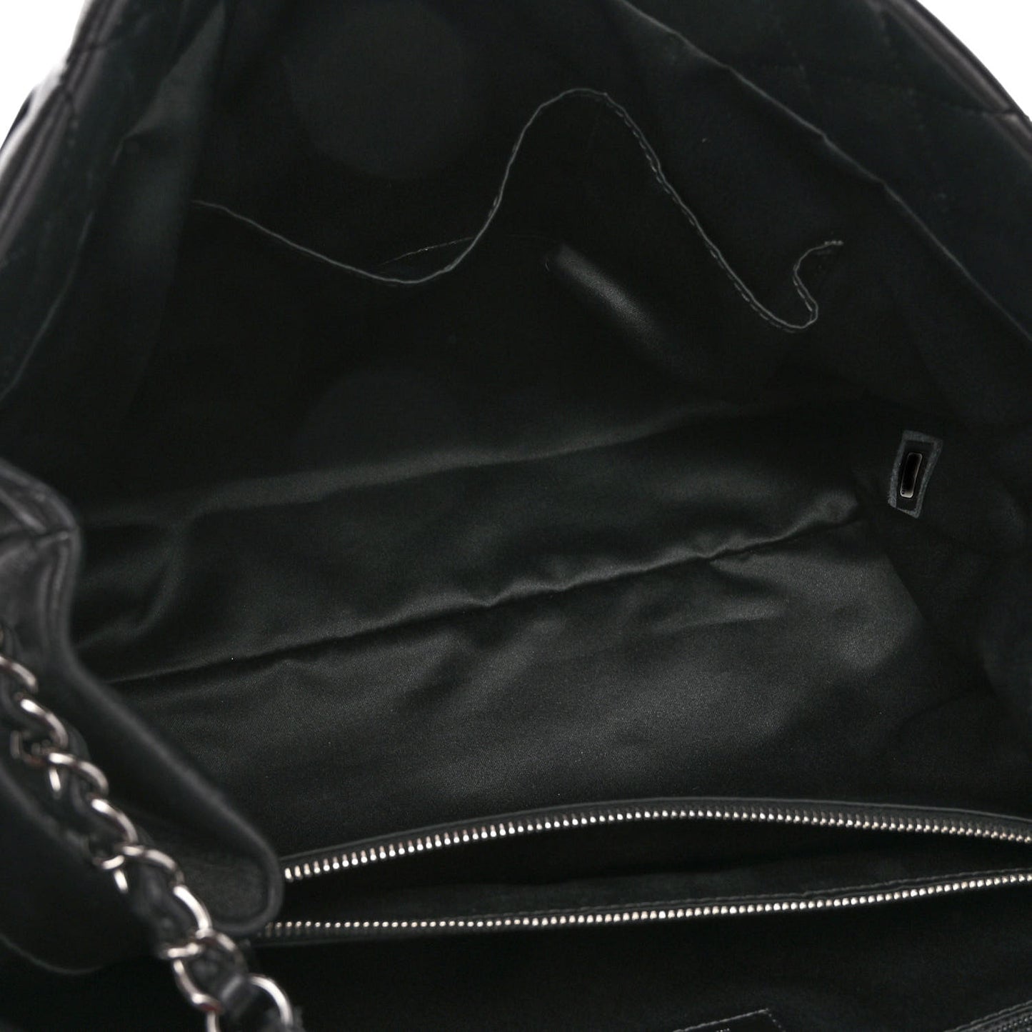 Lambskin Quilted Coco Loop Tote Black