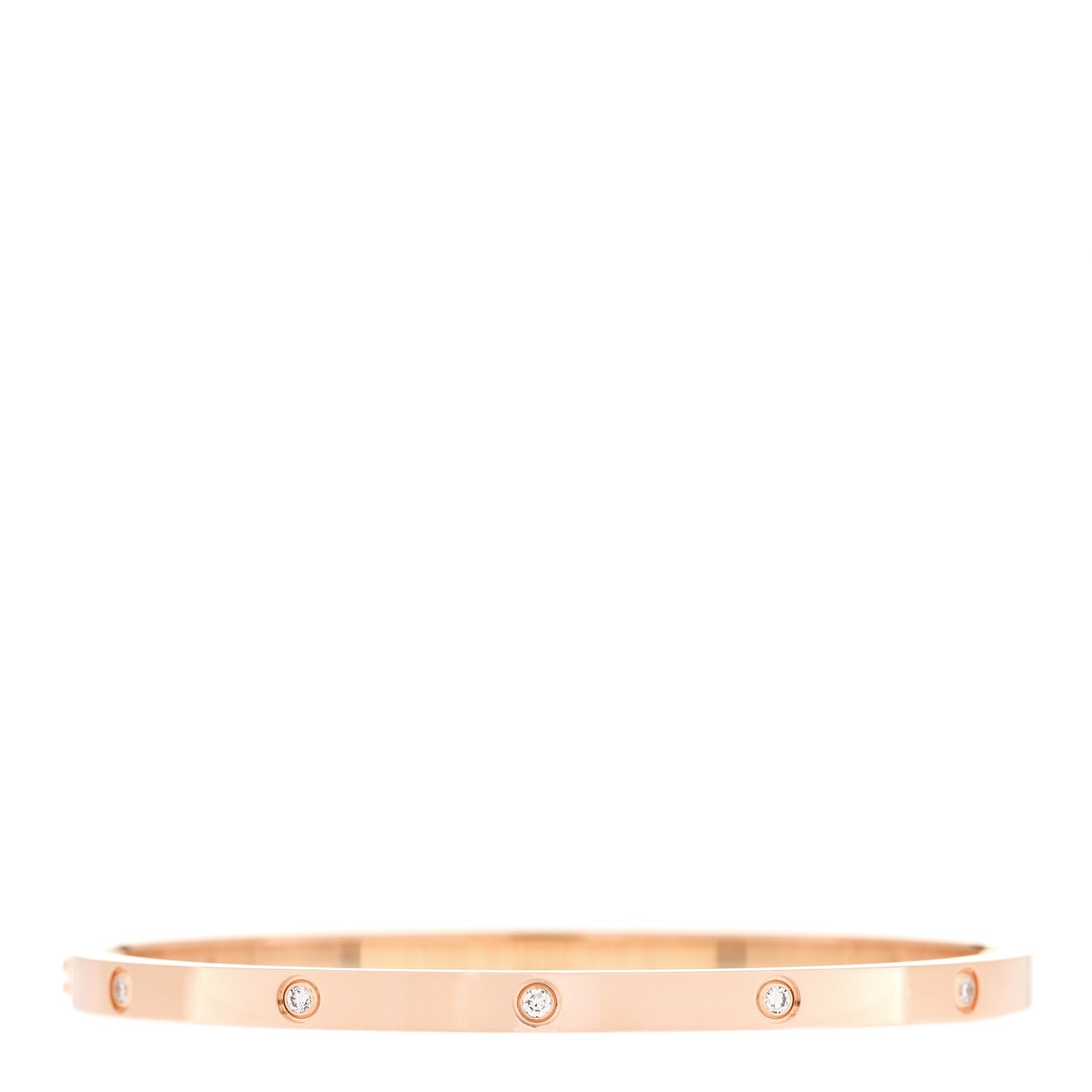 18K Pink Gold 10 Diamond Small LOVE Bracelet 17