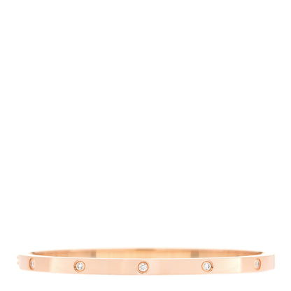 Cartier 18K Pink Gold 10 Diamond Small LOVE Bracelet 17 3 of 8