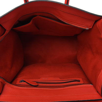 Celine Drummed Calfskin Mini Luggage Coquelicot 4 of 4