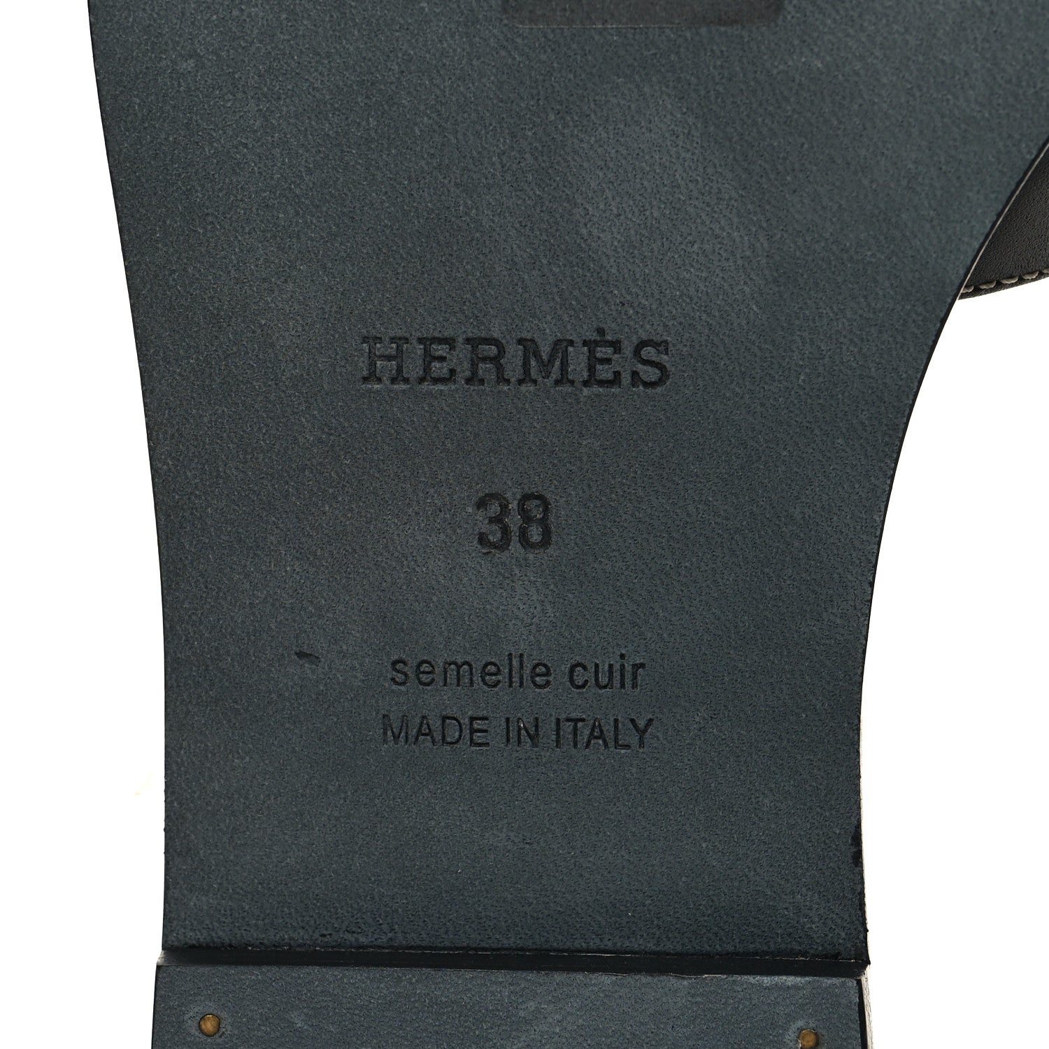 Hermes Box Calfskin Oran Sandals 38 Black 7 of 9