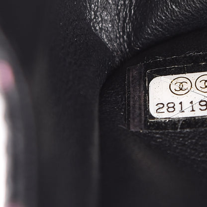 Chanel Calfskin Crocodile Embossed Graffiti 2.55 Mini Cocodile Reissue Flap Black Pink 9 of 10