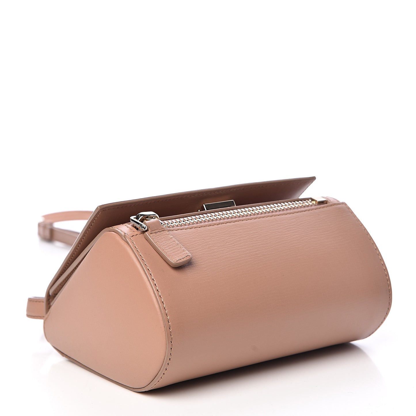 Textured Calfskin Mini Pandora Box Crossbody Bag Old Pink