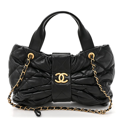 Chanel Lambskin Quilted Bow Bag Black 1 of 11