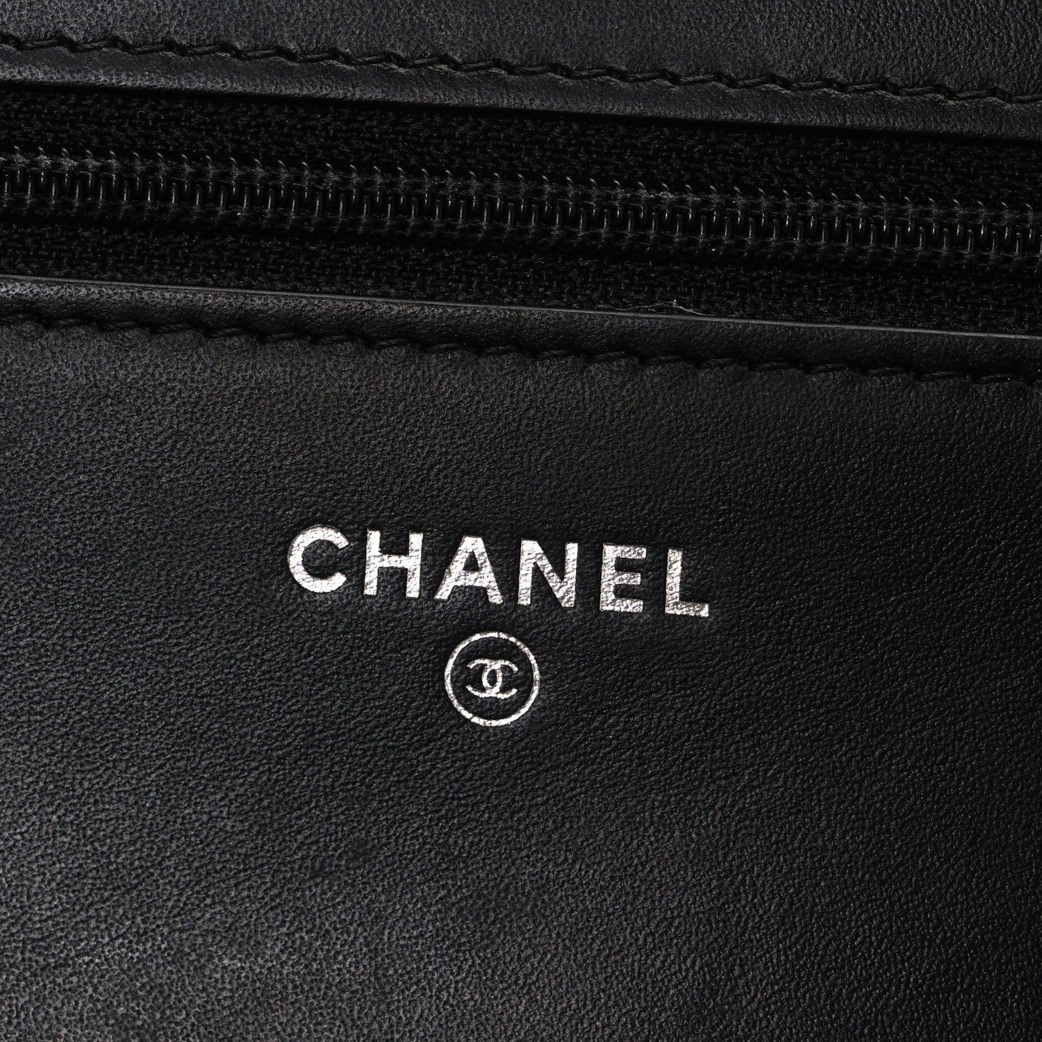 Chanel Lambskin Camellia Studded Wallet on Chain WOC Black 6 of 11