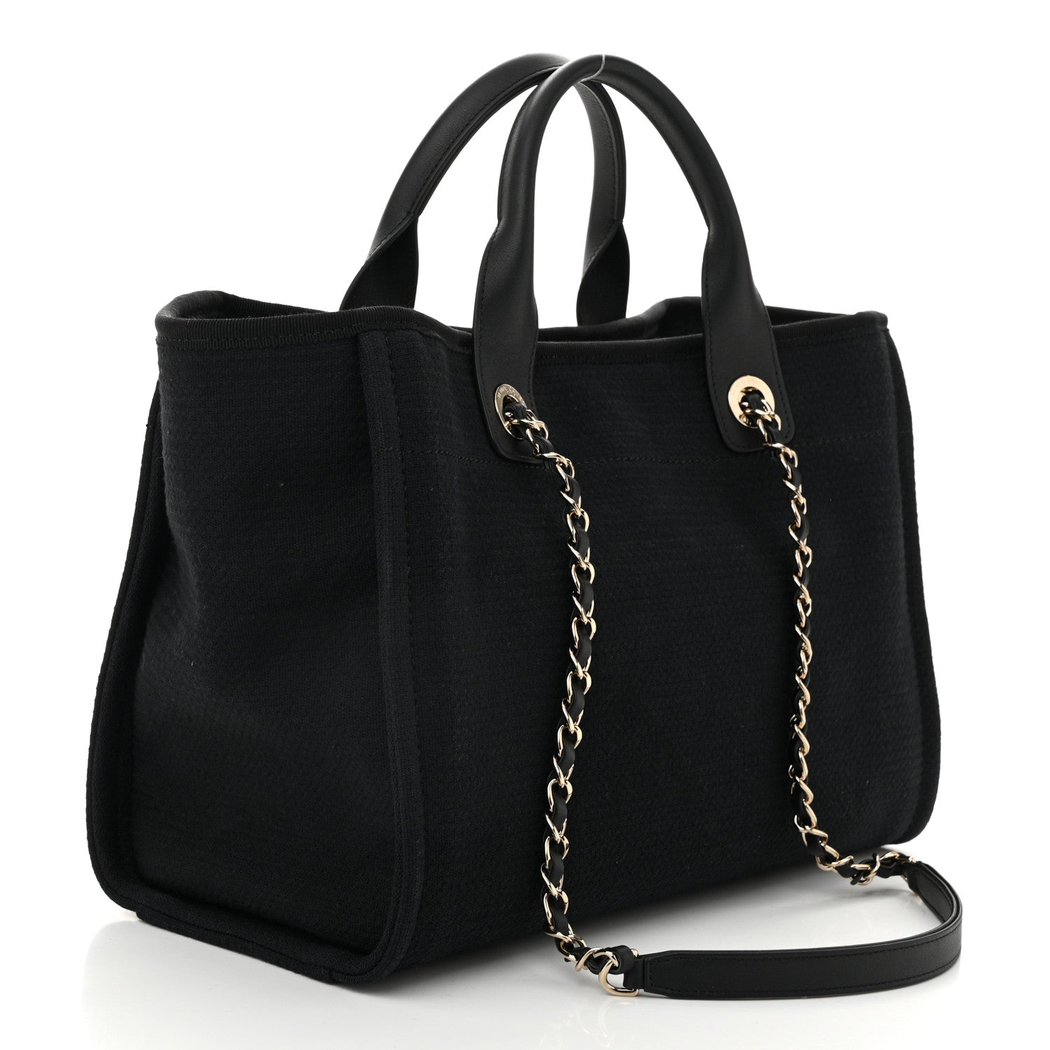 Chanel Mixed Fibers Small Deauville Tote Black 4 of 11
