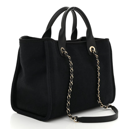 Chanel Mixed Fibers Small Deauville Tote Black 4 of 11