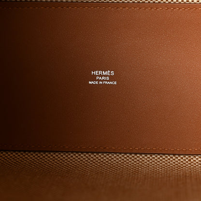 Hermes Swift Toile H Cabas H En Biais 27 Ecru Naturel Gold 6 of 10